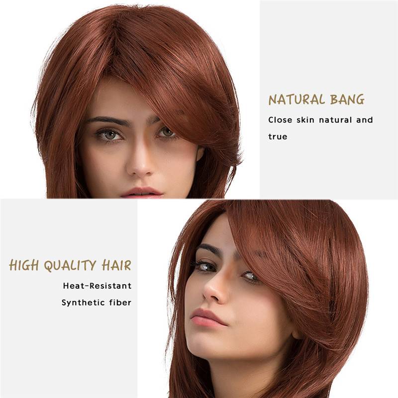 Natural Straight Red Synthetic Long Capless Women Wigs