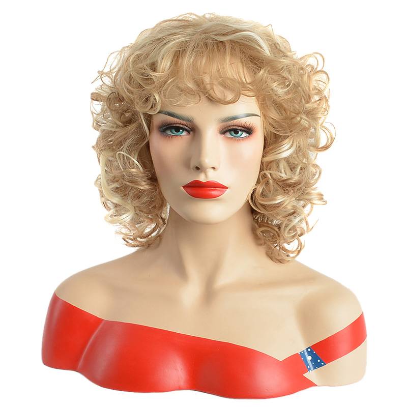 Sexy Medium Curly Blonde 16 Inches Synthetic Hair Wig