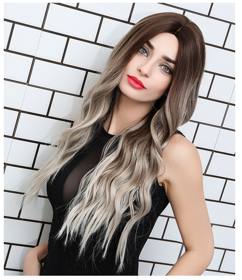 Middle Part Synthetic Hair Wavy Wig 26 Inches