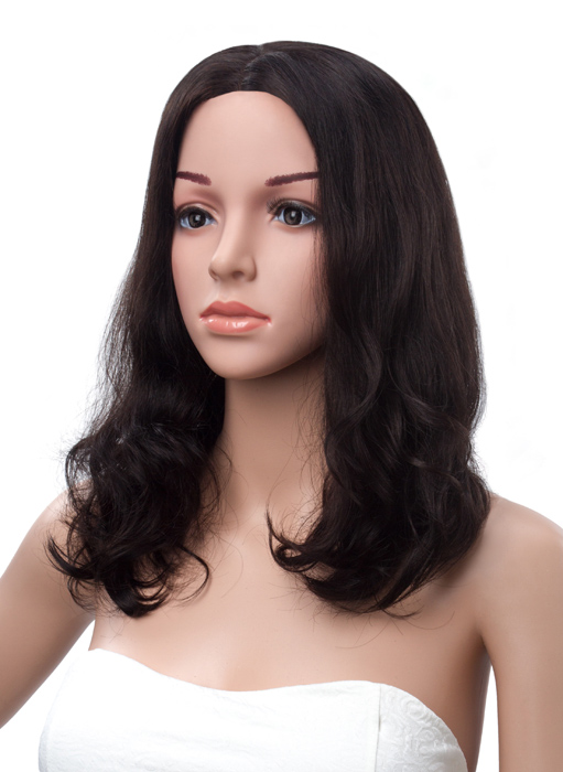 Medium Wave Lace Front Human Hair Wig 16 Inches