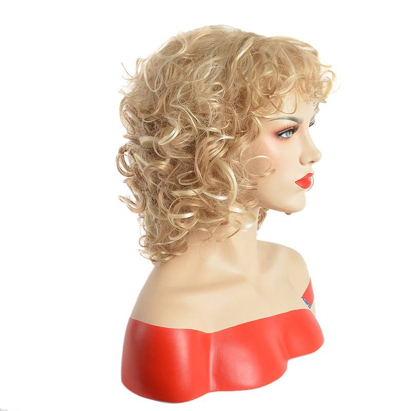 Sexy Medium Curly Blonde 16 Inches Synthetic Hair Wig