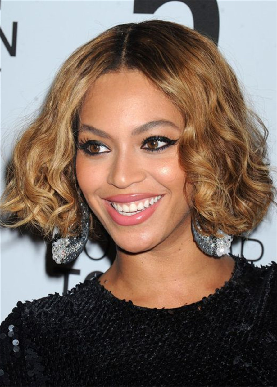 Beyonce Hair Cut Synthetic Hair Curly Women Wig 12 Inches