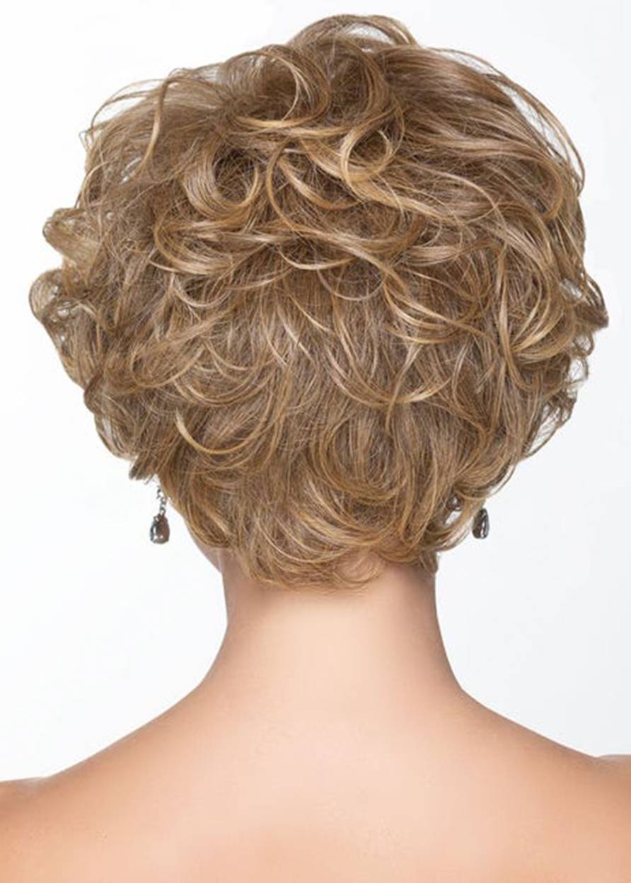 Fabulous Women's Short Wig With Romantic Full Body Curls Human Hair Capless Wigs 10Inch