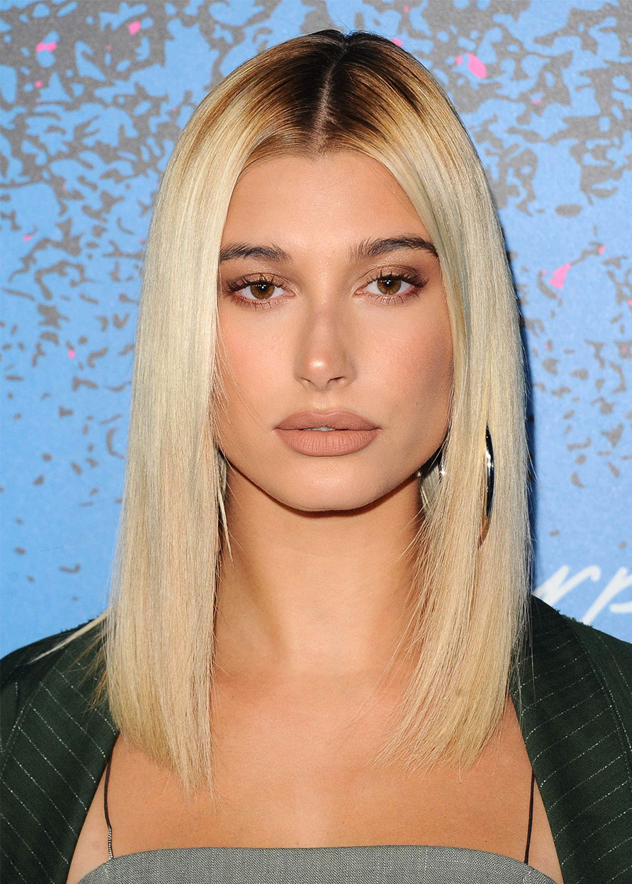 Hailey Baldwin Hairstyle Women's Straight Synthetic Hair Wigs Long Lace Front Wigs 20inch