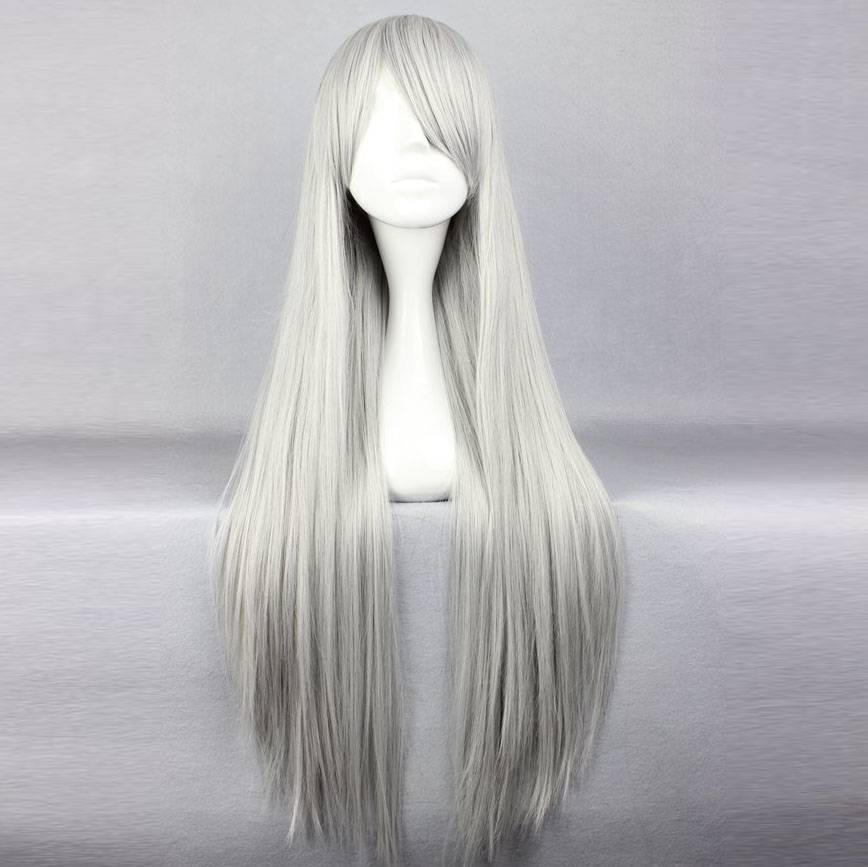 Final Fantasy Series Sephiroth Hairstyle Long Straight Silver Cosplay Wig 30 Inches