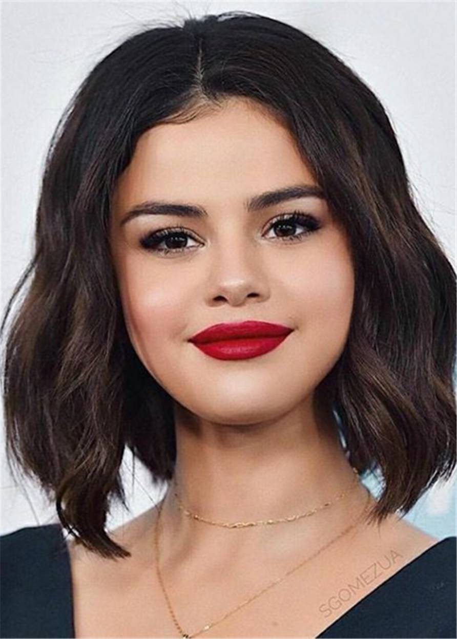 Selena Gomez Hairstyle Medium Bob Synthetic Hair Lace Front Wig