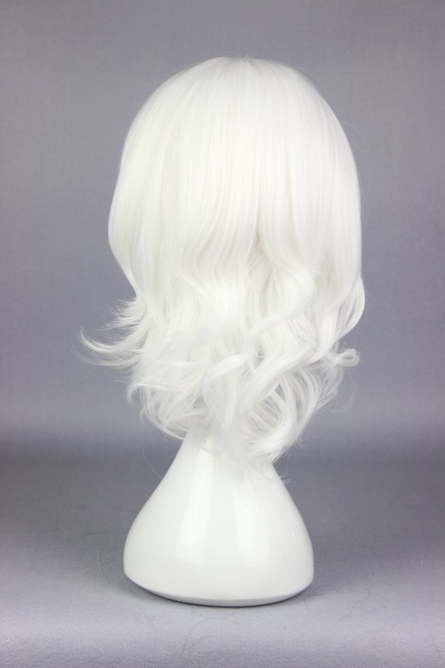 Juzo Suzuya Medium Curly White Cosplay Wig
