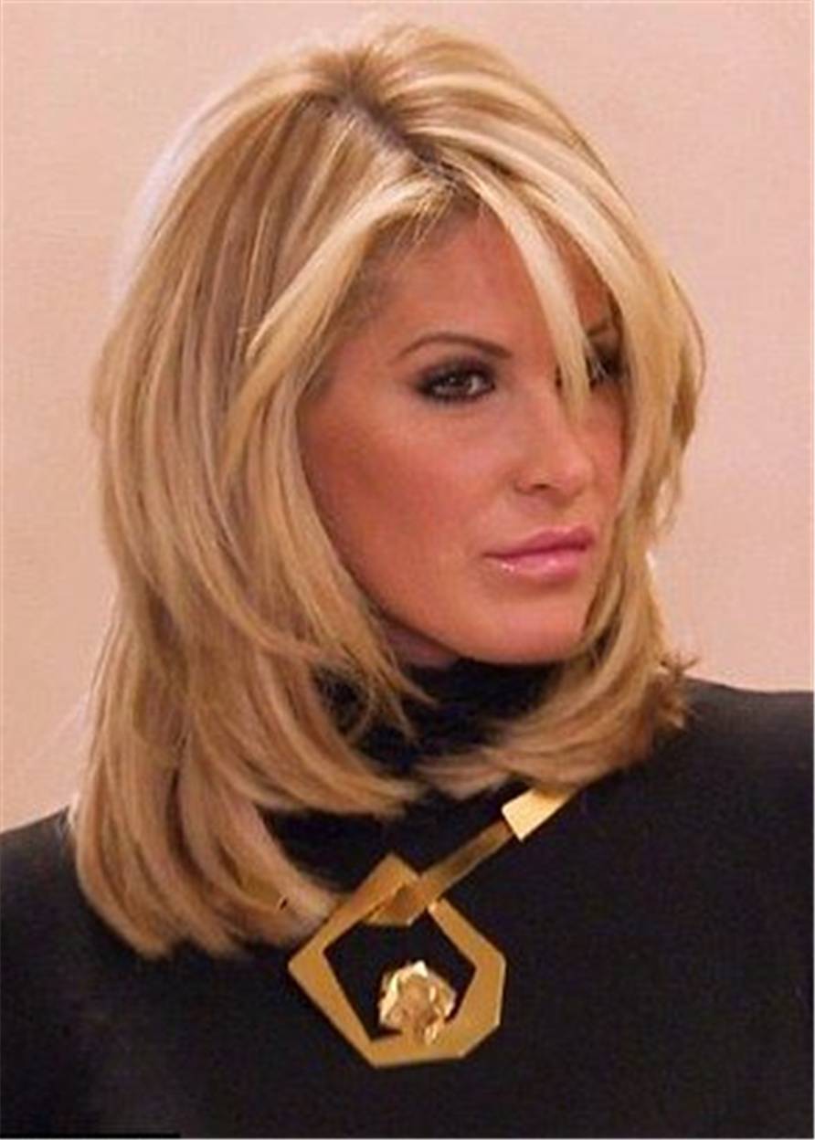 Shoulder Length Synthetic Wavy Capless Women Wig