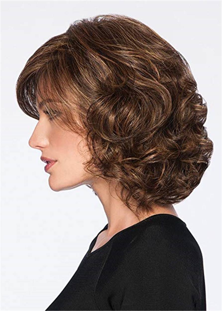 Short Bob Cut Wavy Synthetic Hair Capless Wig