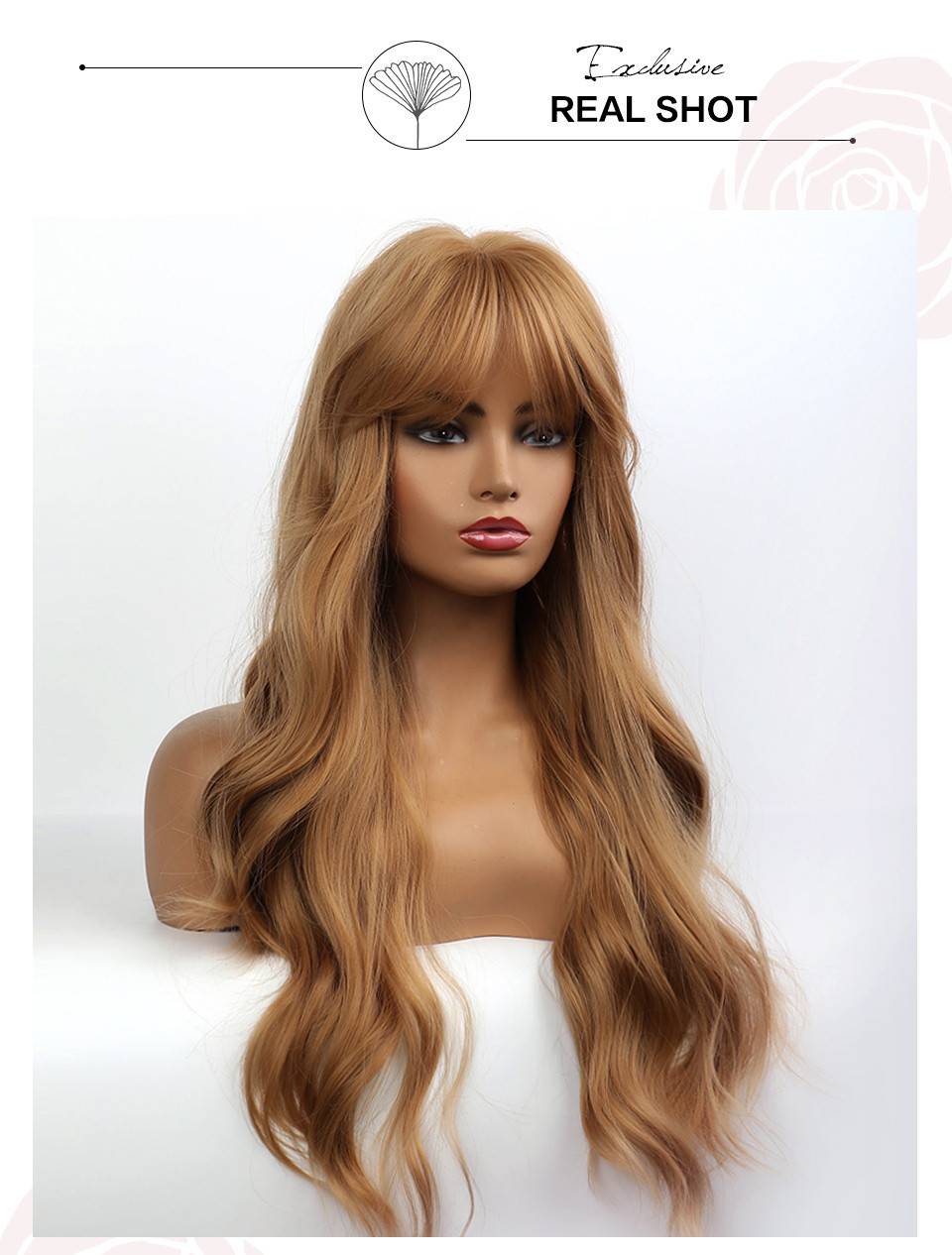 Long Body Wave Hairstyle Synthetic Hair Women Wig With Bangs 28 Inches