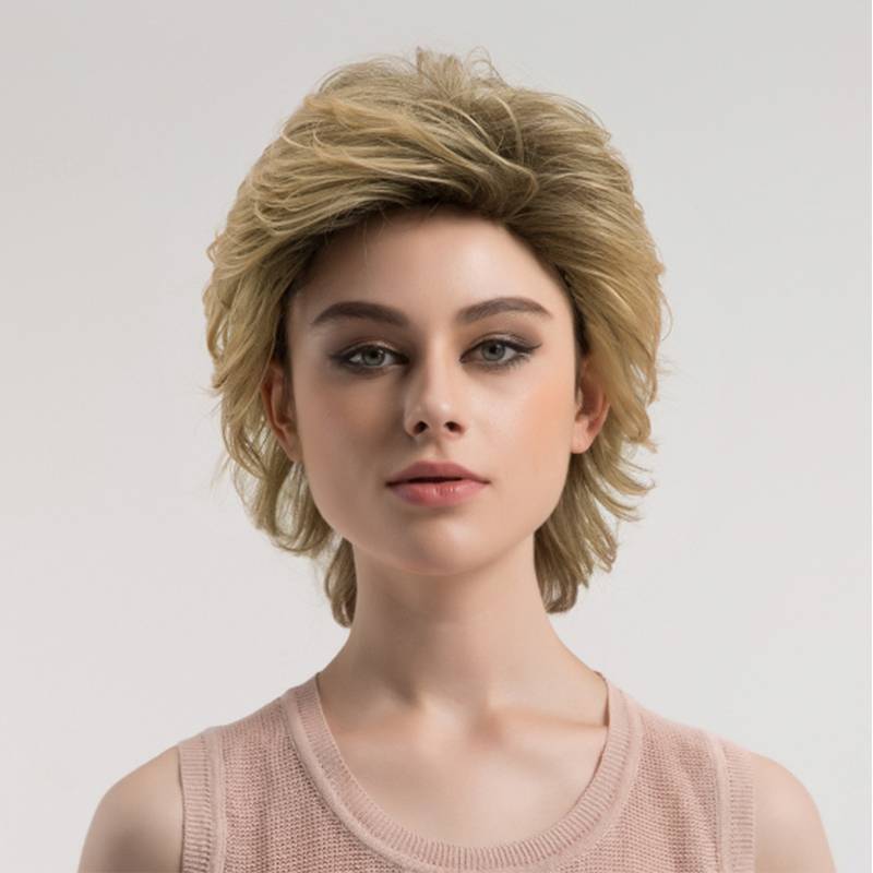 Short Flattering Layered Cut Synthetic Capless Women Wigs