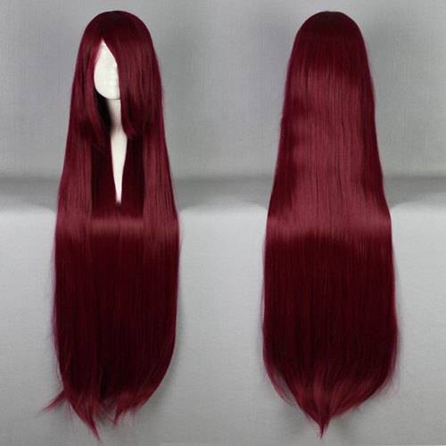 New Arrival Long Straight Dark Red Cosplay Wig 30 Inches