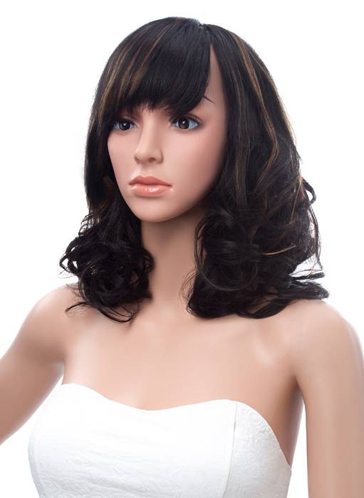 Hot Sale Medium Wave Capless Synthetic Wig 14 Inches