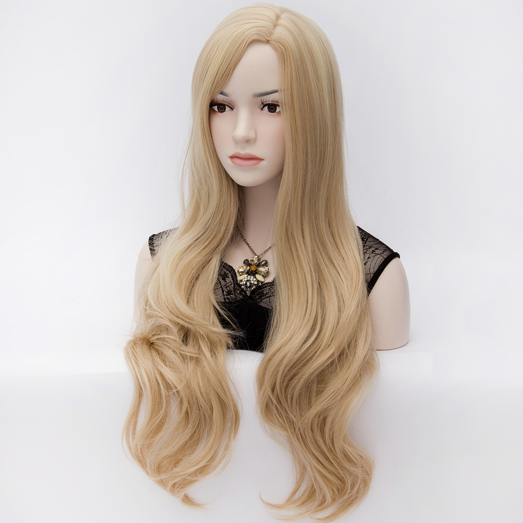 Quality Celebrity Fashion Natural Wavy Heat-Resistant Long Hair Wig 28 Inches