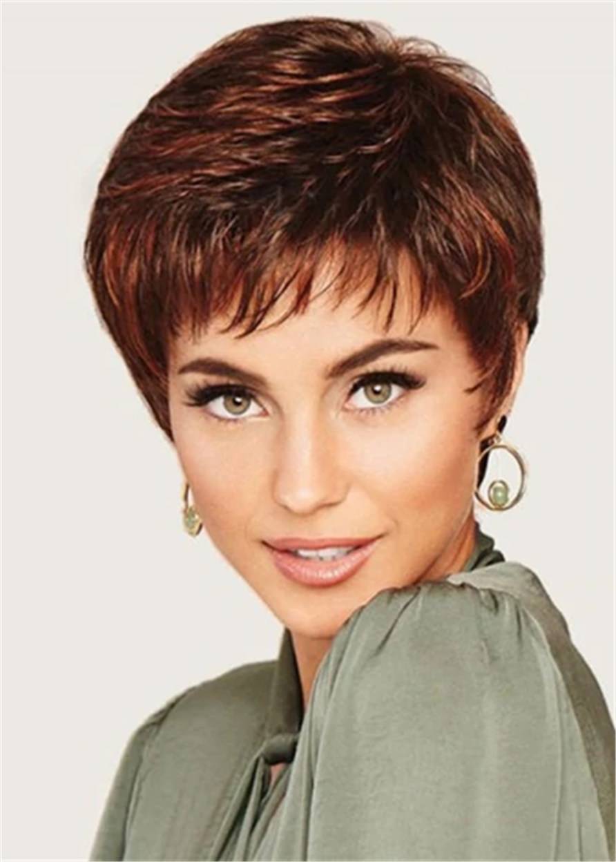 Neat Bang Colormix Straight Human Hair Capless Wig 8 Inches