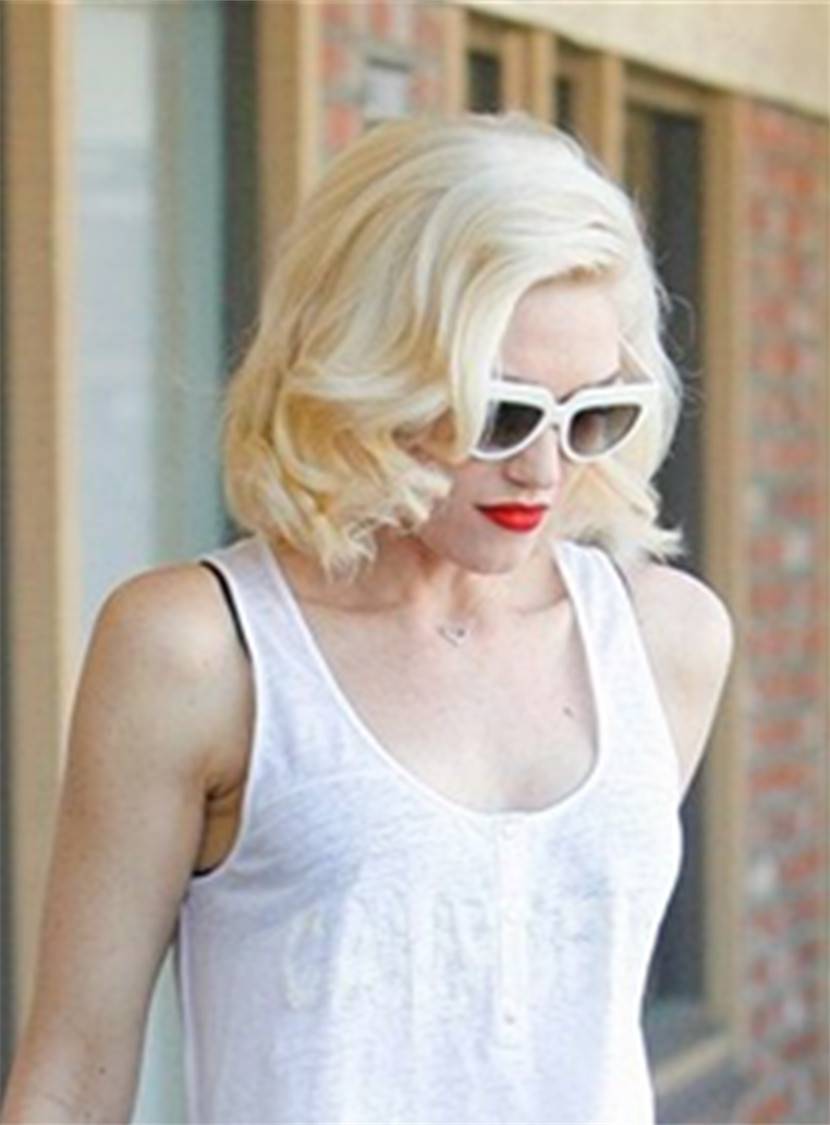 Gwen-Stefani Shoulder Length Wavy Synthetic Hair Lace Front Wig 12 Inches