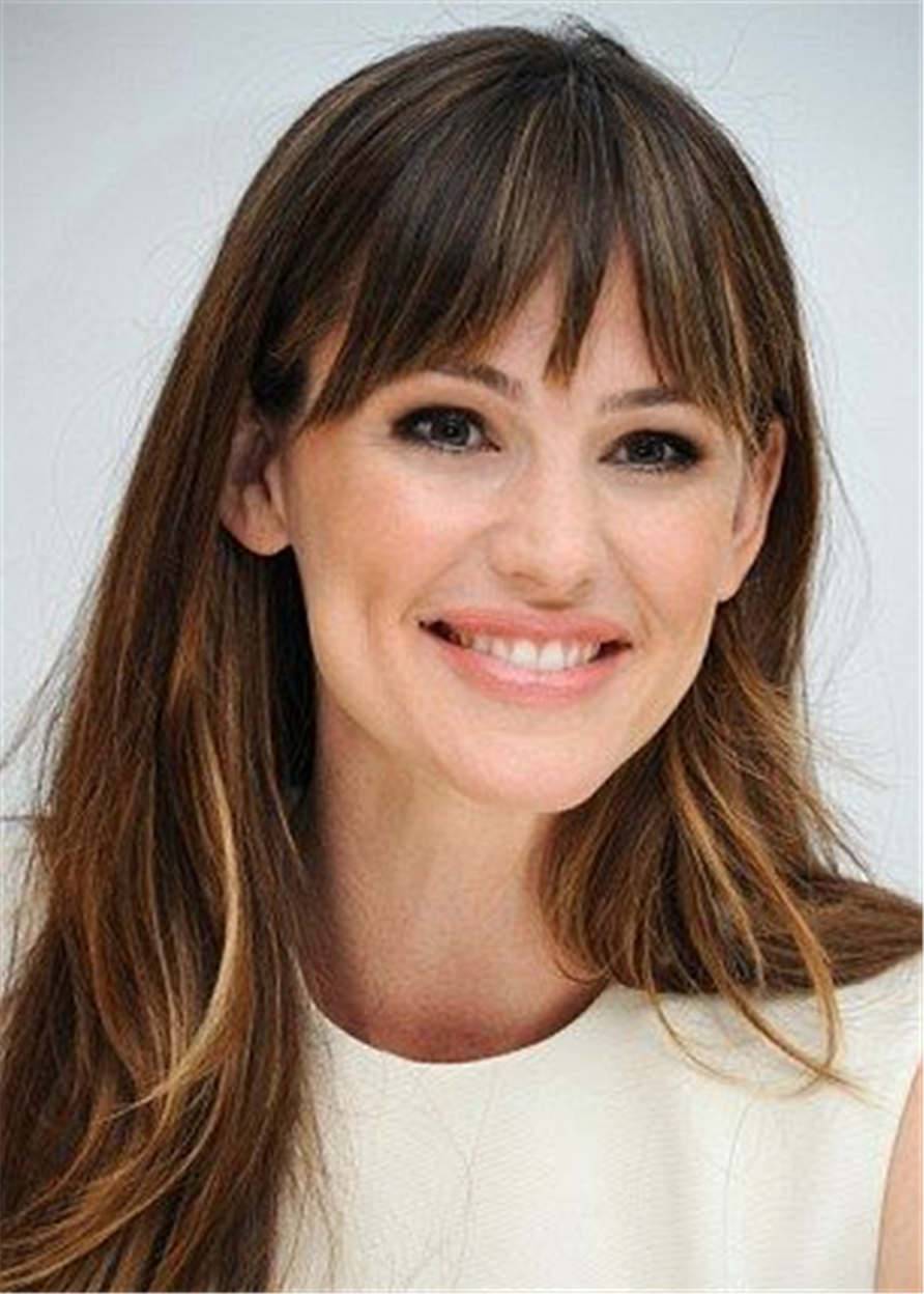 Long Wave Synthetic Hair With Bangs Capless Women Wigs 20 Inches