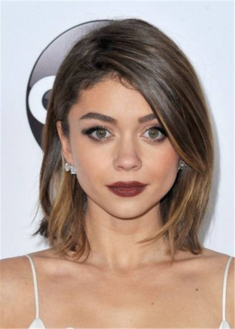 Sarah Hyland Onde Side Parted Straight Human Hair Wig 14 Inches