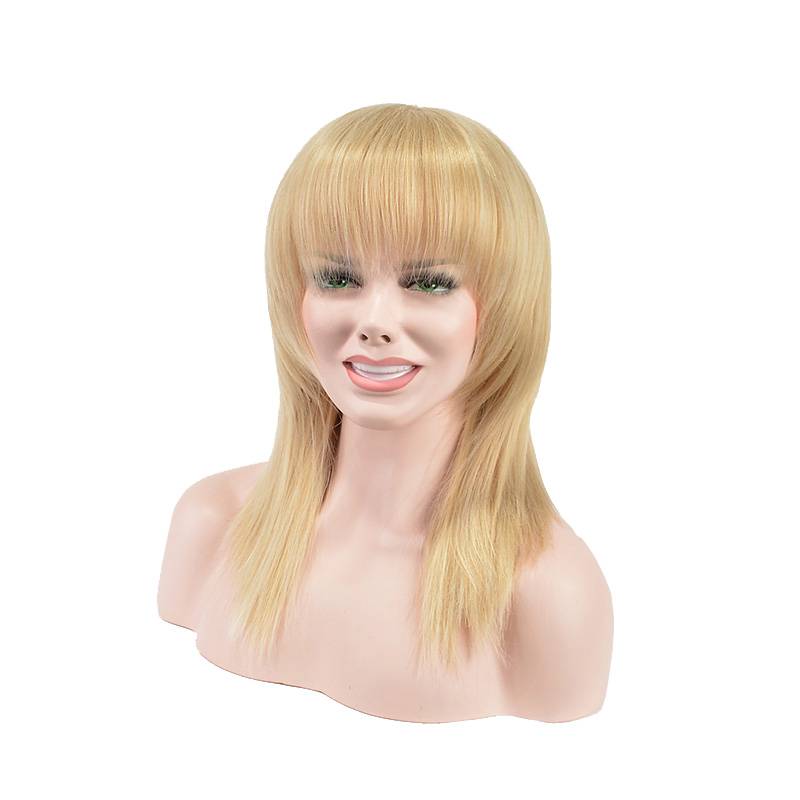 Layered Sexy Straight Natural Synthetic Hair Wigs with Bangs 14 Inches