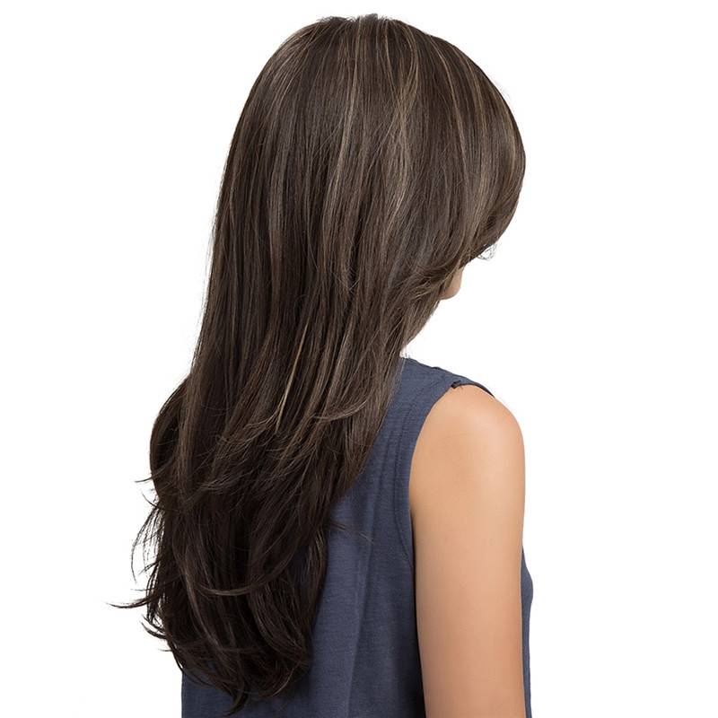 Long Natural Wave Side Bang Sythetic Capless Women Wigs