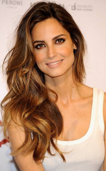 Ariadne Artiles Mixed Color Hair Long Loose Wave Lace Front Wig 100% Human Hair 20 Inches