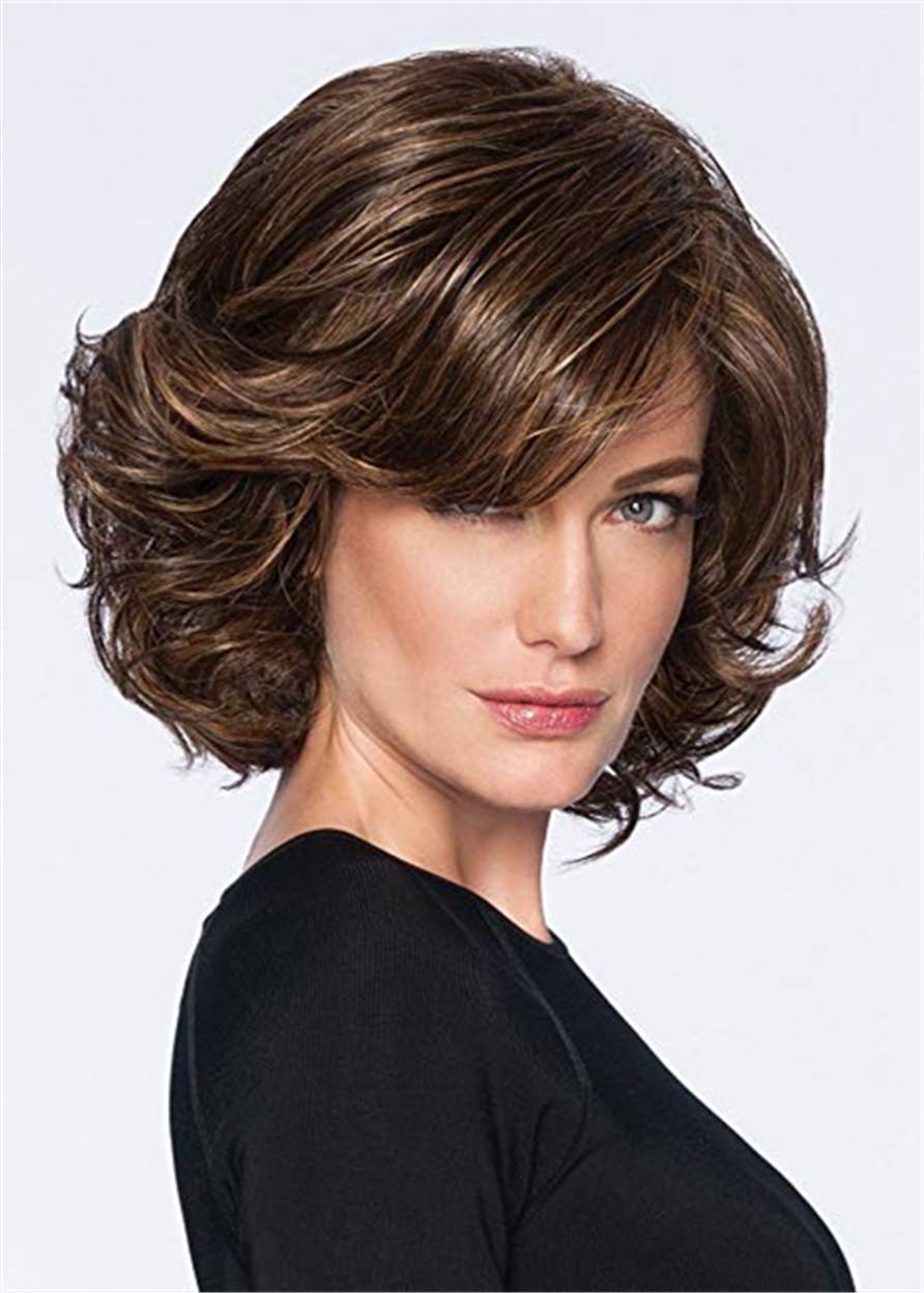 Short Bob Cut Wavy Synthetic Hair Capless Wig