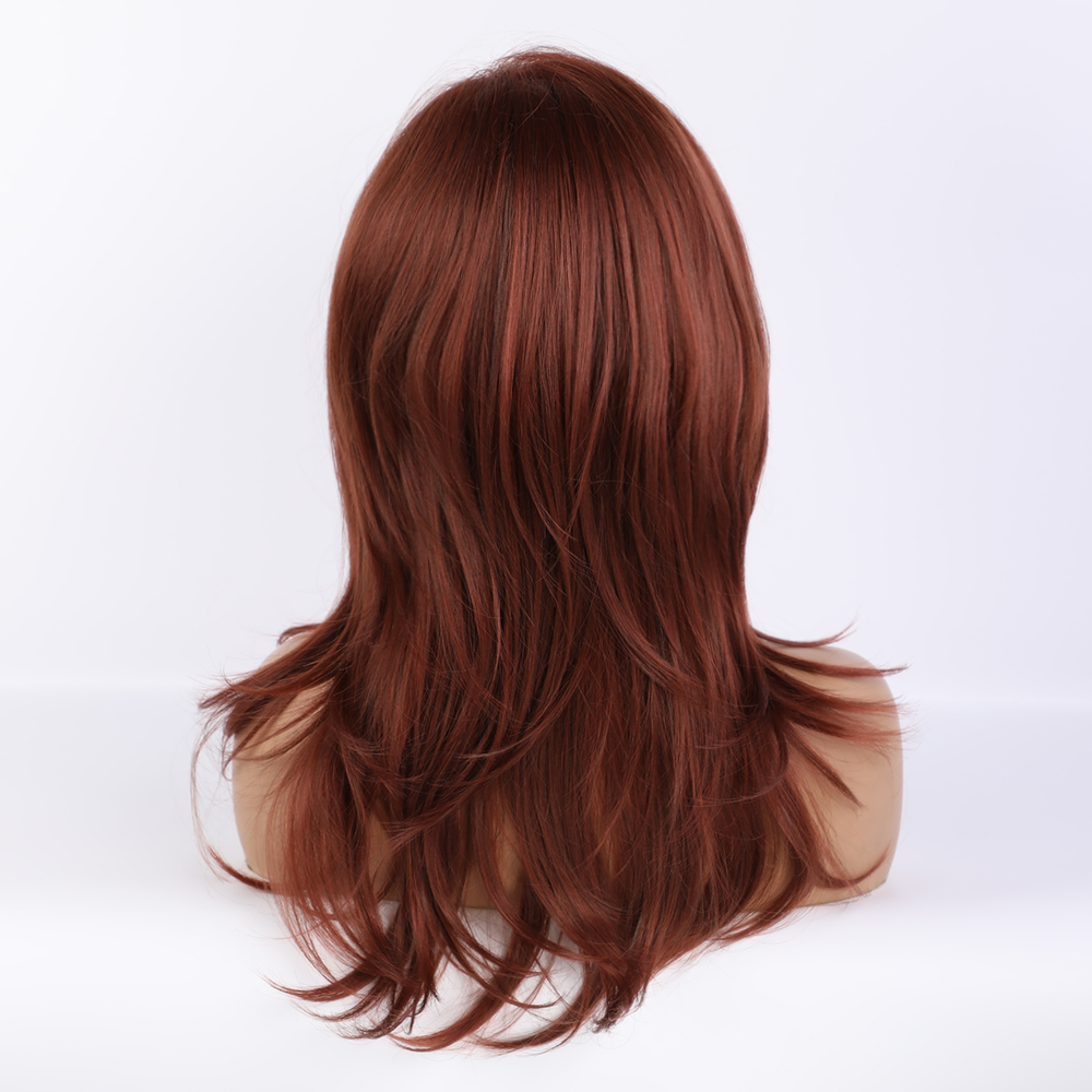 Natural Straight Red Synthetic Long Capless Women Wigs