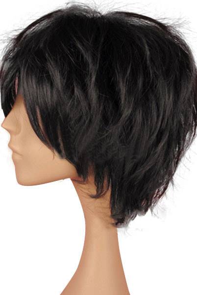 Fluffy Elegant Natural Short Straight Top Quality 100% Real Human Hair Wig 8 Inches