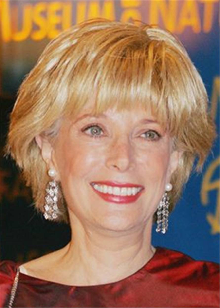 Lesley Stahl Hairstyle Synthetic Hair With Bangs Women Wig