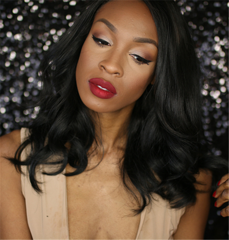 African American Slight Wave Synthetic Synthetic Hair Lace Front Wig