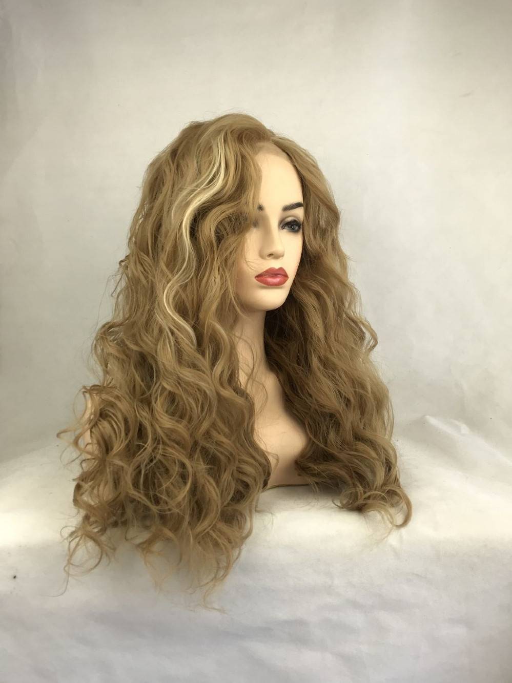 Long Curly Side Part Synthetic Hair Lace Front Wig 28 Inches