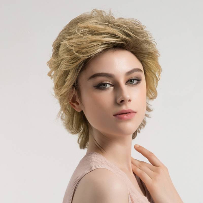 Short Flattering Layered Cut Synthetic Capless Women Wigs