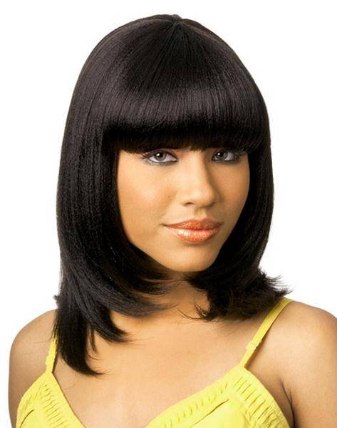 14 Inches Cute Charming Medium Straight Jet Black Cheap Wig