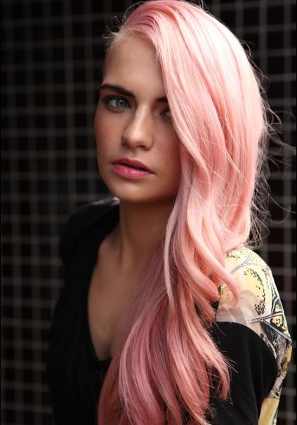 Fashionable Lovely Custom Long Wavy Pink Cheap Synthetic Lace Front Wig 20 Inches