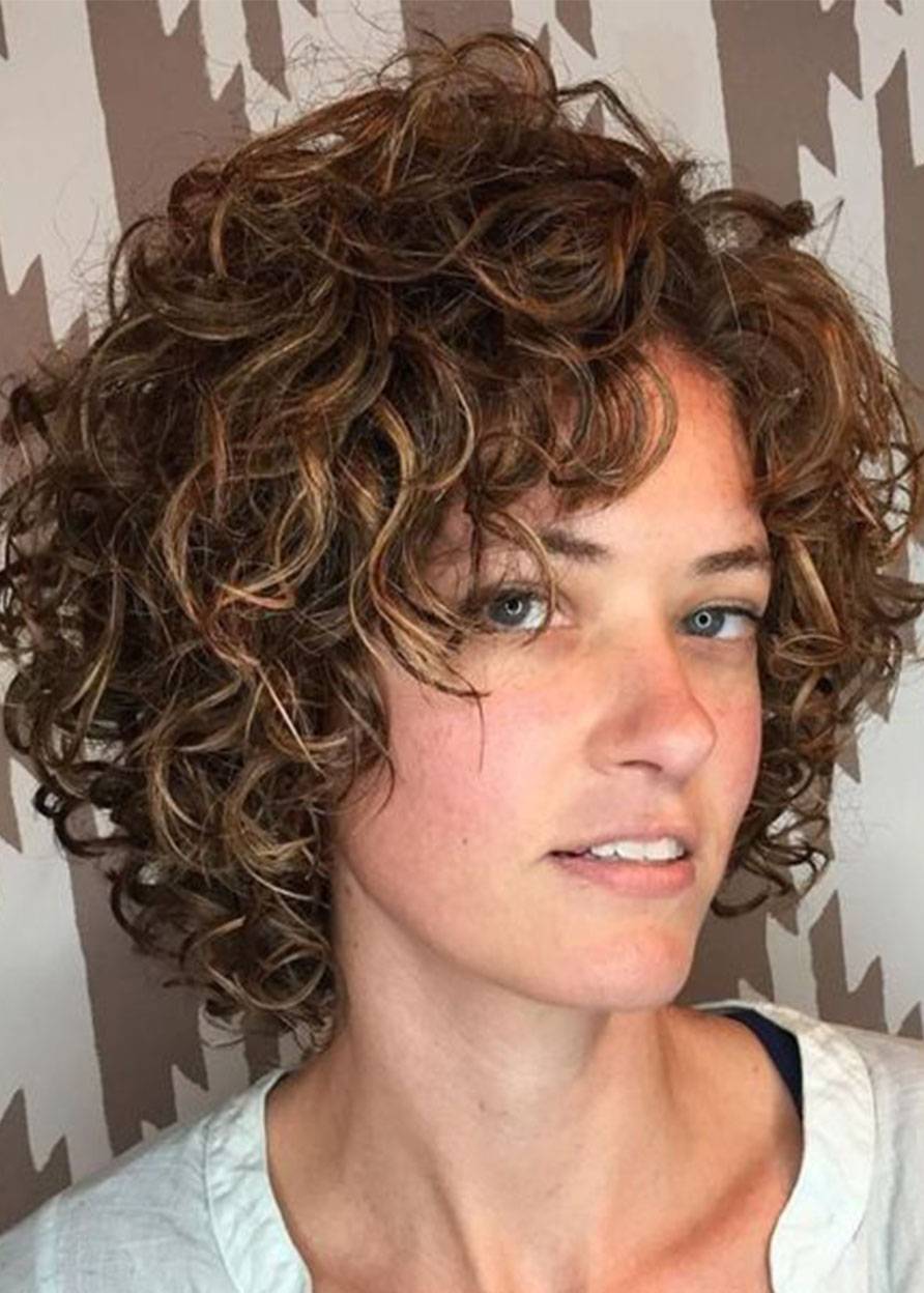 Women Short Curly Hairstyles Natural Looking Synthetic Hair Wigs Rose 120% Density Capless Wigs 12Inch