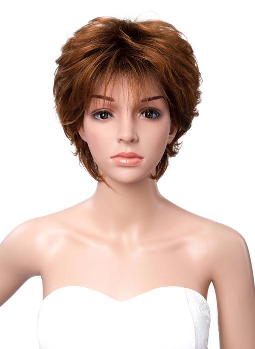 Short Slight Wave Full Bang Capless Synthetic Women Wigs 12 Inches