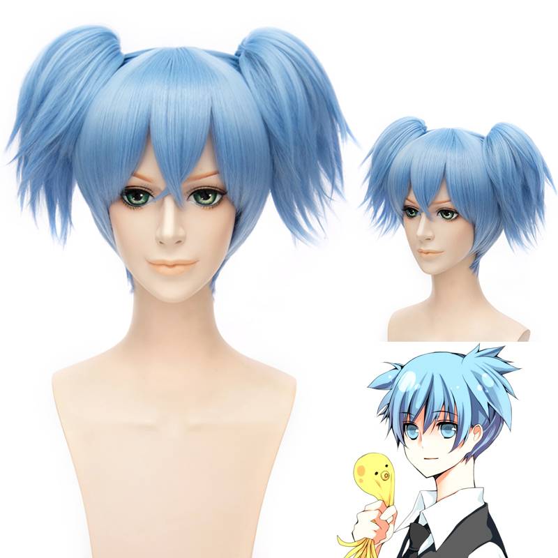 Shiota Nagisa Cosplay Light Blue Short Wig 12 Inches