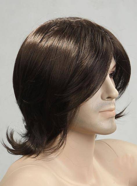 Comfortable Medium Wave Synthetic Wig for Men 12 Inches