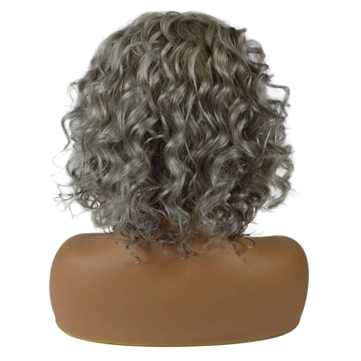 Medium Salt And Pepper Hair Curly Human Hair Lace Front Women Wigs for Older Women