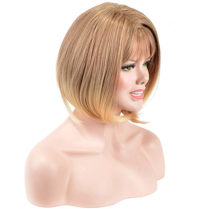 Straight Bob Medium Straight Capless 12 Inches Synthetic Capless Wigs