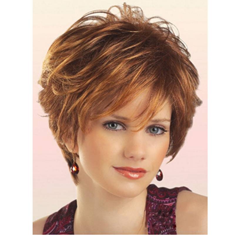 Short Layered Hairstyle Straight Synthetic Hair Wig 8 Inch