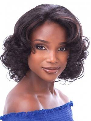 Attractive Classic Curly 14 Inches Medium Brown Elegant Lace Wig