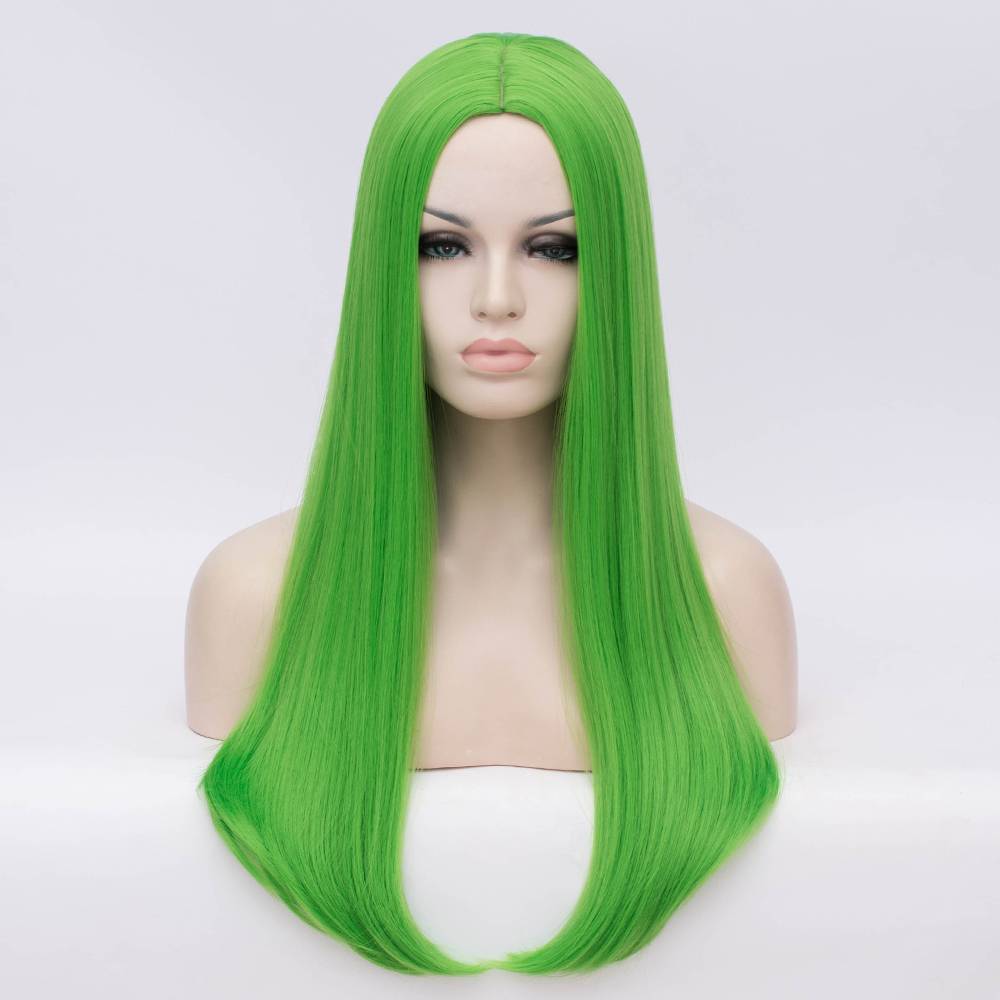 Cosplay Wig Green Hair Synthetic Straight Wig 26 Inches