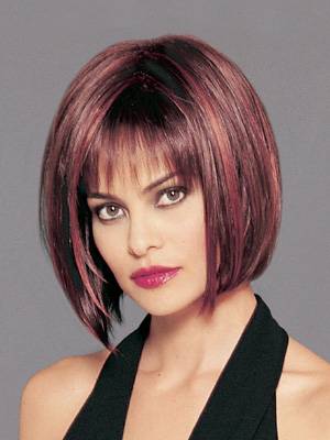 Stylish Charming Short Straight Dark Auburn 100% Human Hair Bob Wig