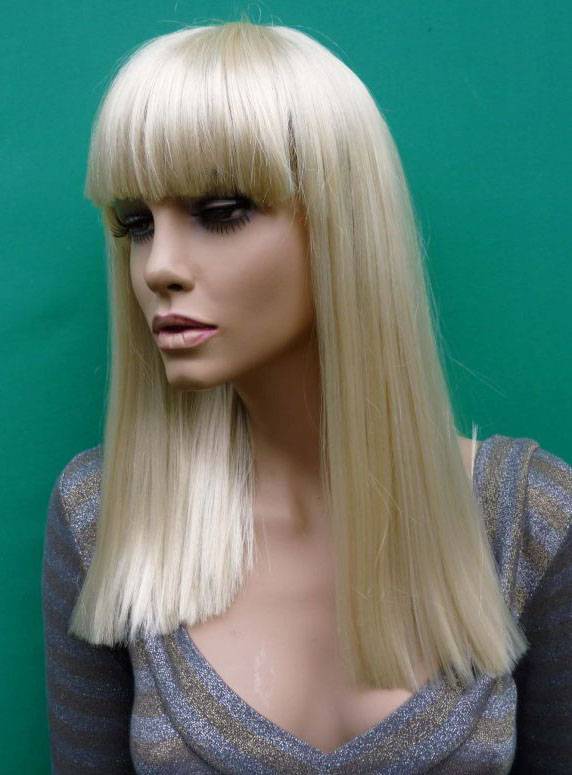 Custom Lady Gaga Hairstyle Silky Straight Wig 16 Inches with Full Bang