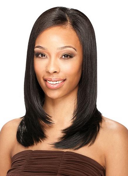 Boutique Graceful Medium Kinky Straight Full Lace Wig 100% Human Hair 16 Inches