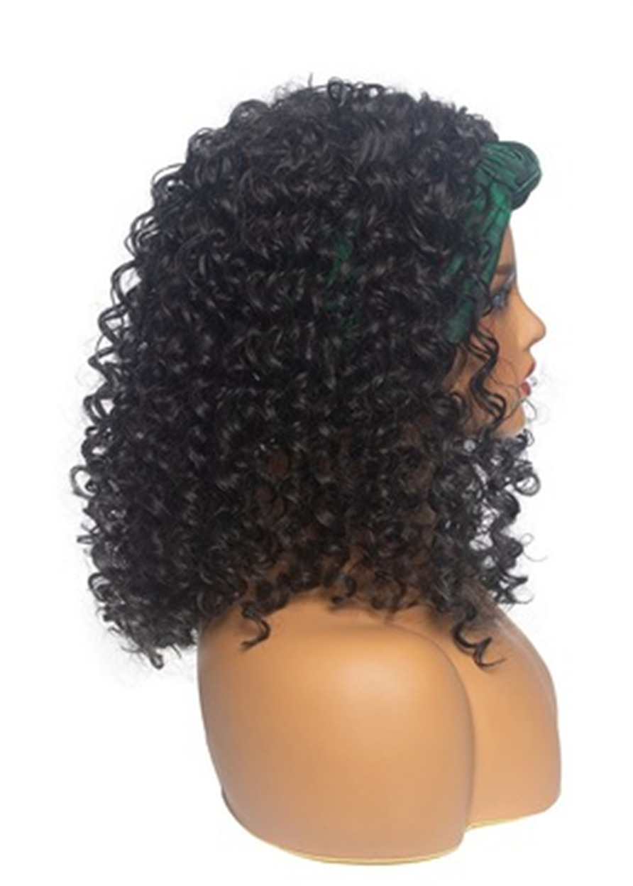 Long Headband Wig Kinky Curly Synthetic Hair Wigs for African American