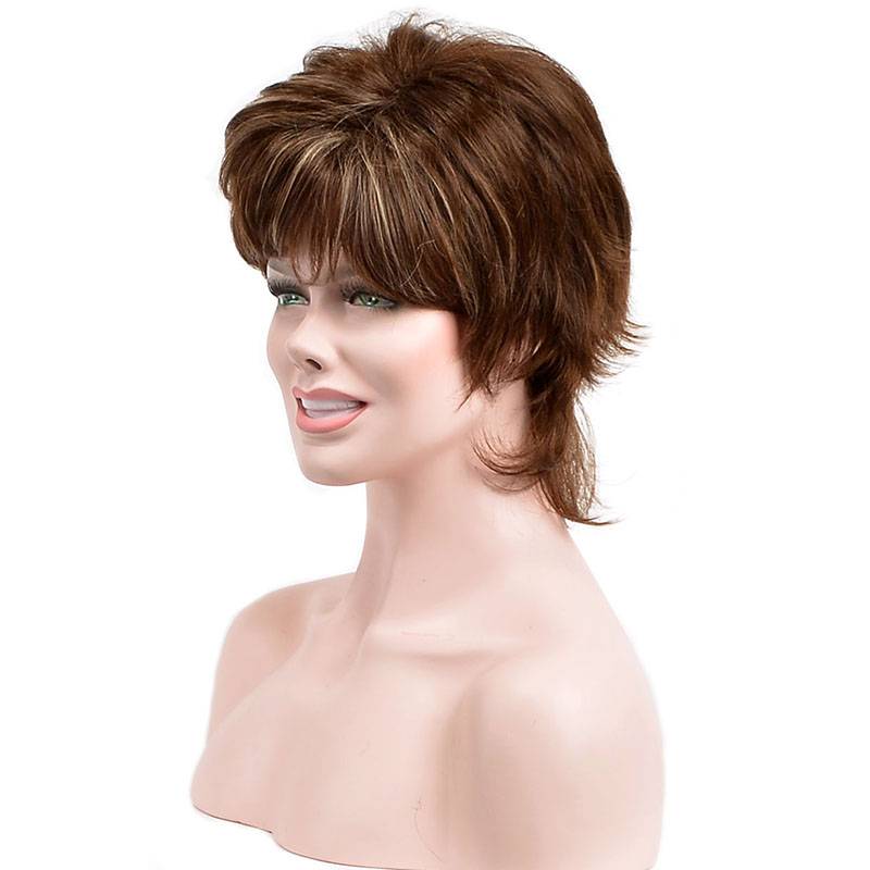 Short Straight Synthetic Hair Capless Wigs 6 Inches