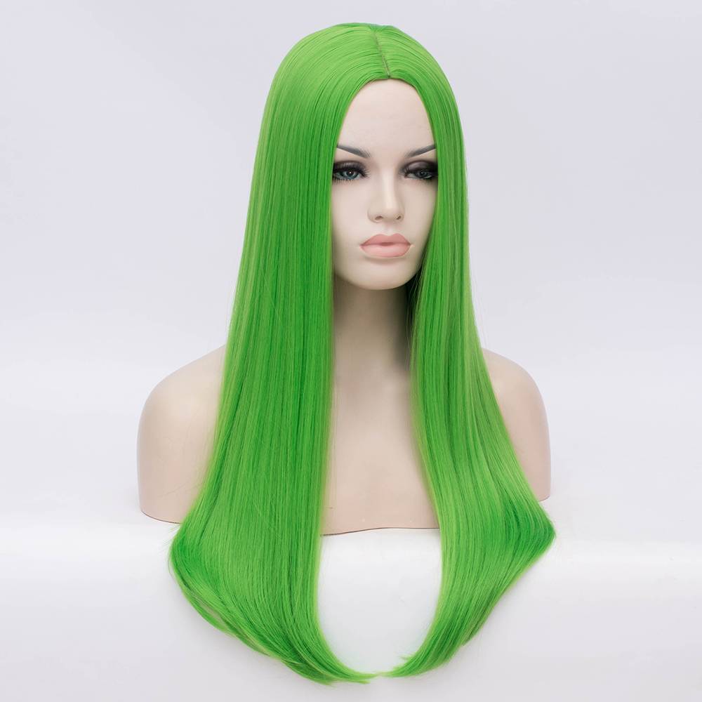 Cosplay Wig Green Hair Synthetic Straight Wig 26 Inches