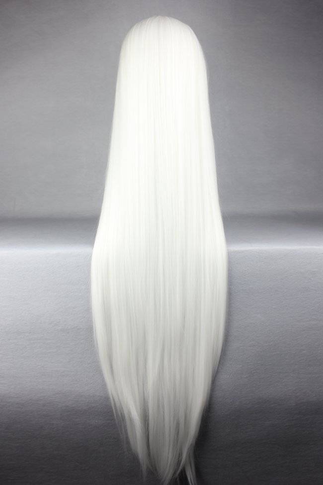 InuYasha Hairstyle Long Straight White Cosplay Wig 30 Inches